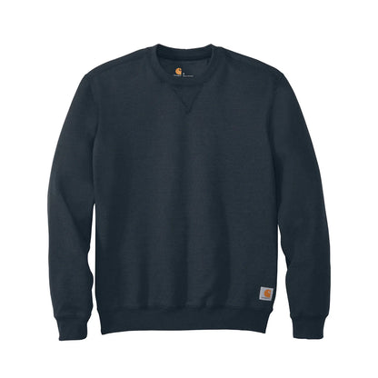 Navy blue sweatshirt with Carhartt logo on a white background