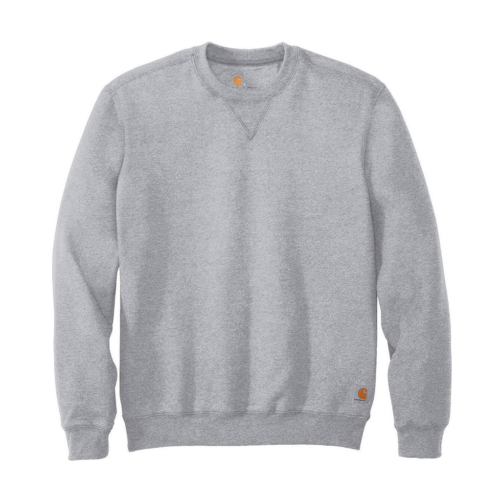 Gray sweatshirt with brand logo on a white background