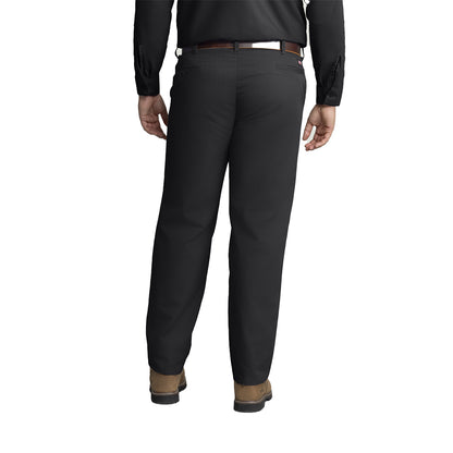 Black pants worn by a person on a white background