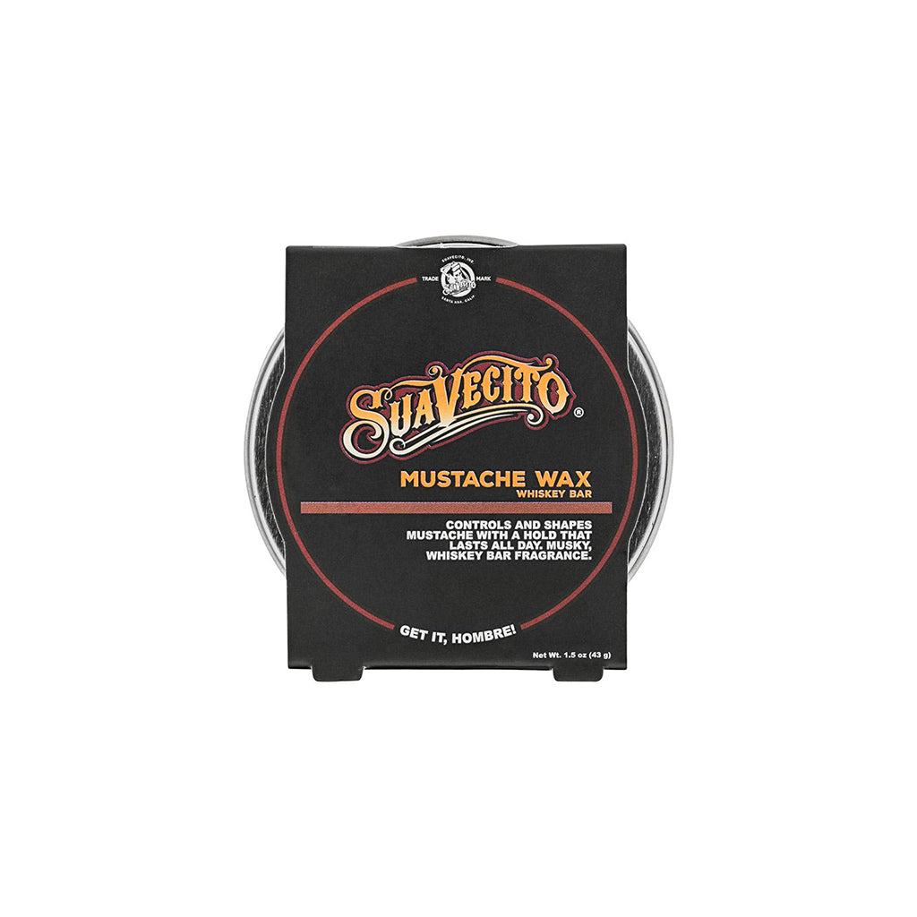 Box of Suavecito Mustache Wax on a white background