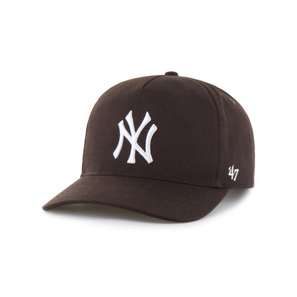 Yankees Brown cap with white logo on a white background