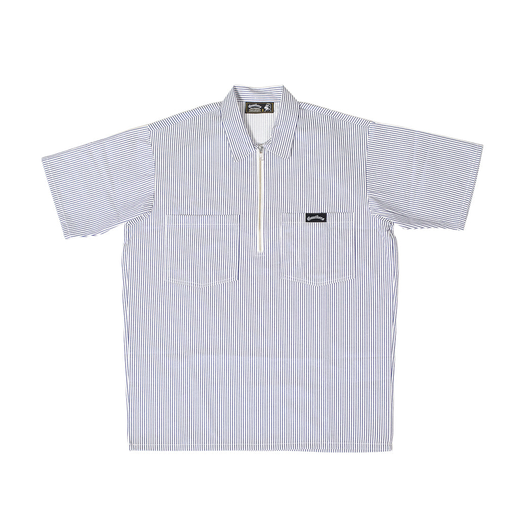 Striped shirt with a zipper on a white background