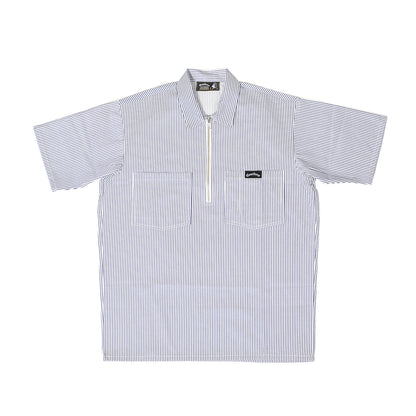 Striped shirt with a zipper on a white background