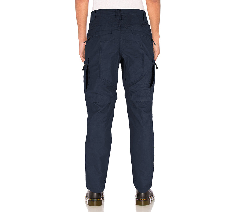 Navy blue pants on a white background