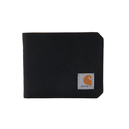 Black wallet with Carhartt logo on a white background
