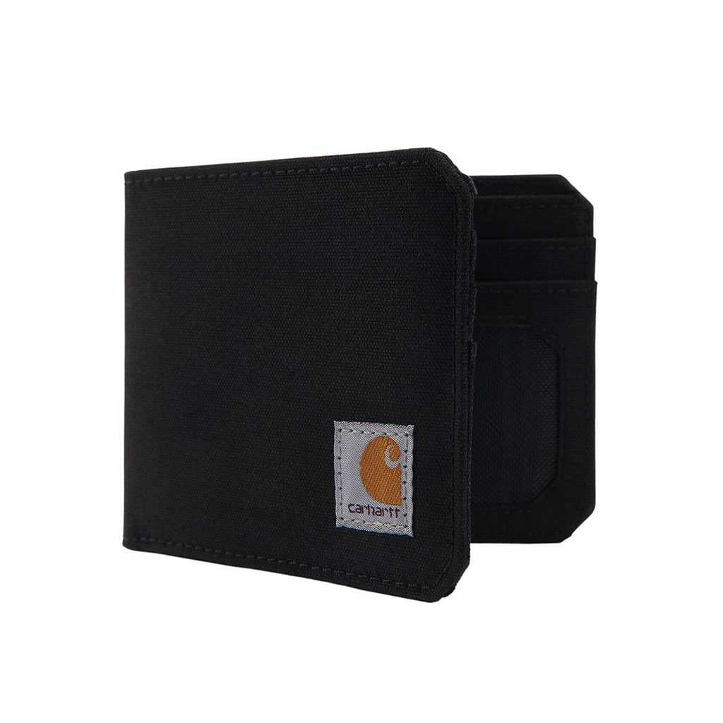 Black wallet with Carhartt logo on a white background