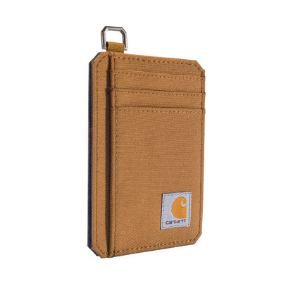 Brown wallet with Carhartt logo on a white background