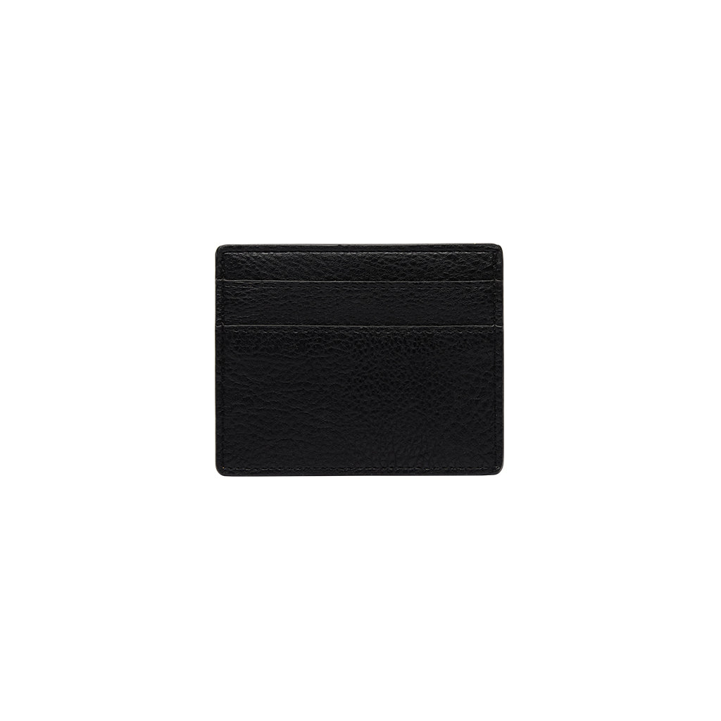 Black leather cardholder on a white background