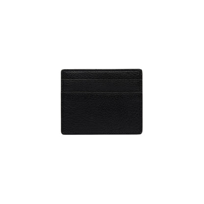 Black leather cardholder on a white background