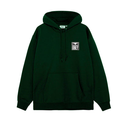 Green hoodie with a logo on the chest on a white background