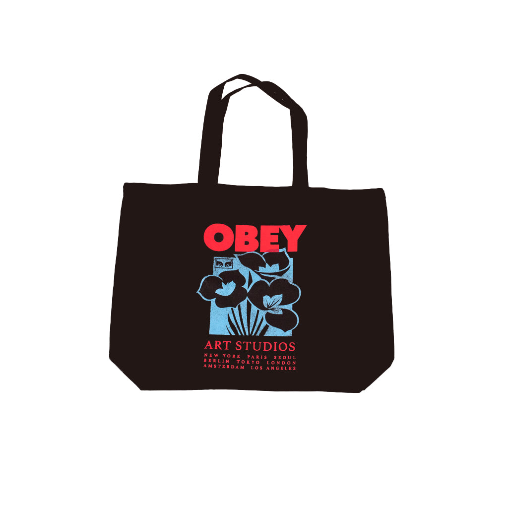 Obey Art Studio Flower Tote Bag Black