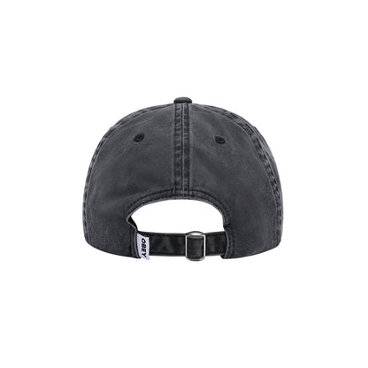 Black cap with a strap on a white background