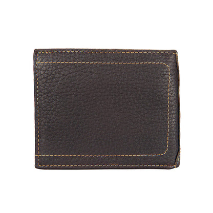 Brown leather wallet on a white background