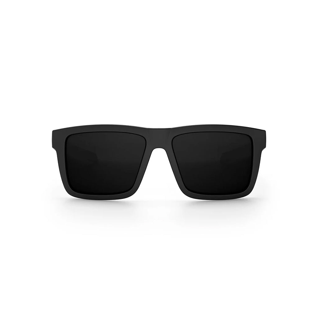 front of Performance XL Vise Z87+ Sunglasses: Black Frame / Ultra Black Lens on a white background