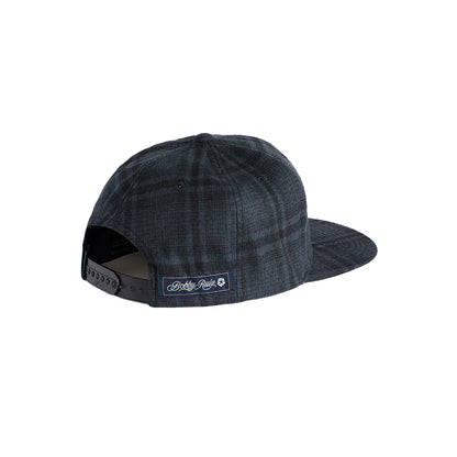 Plaid Flat Brim Hat Black Shadow Plaid