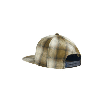 Plaid patterned cap on a white background