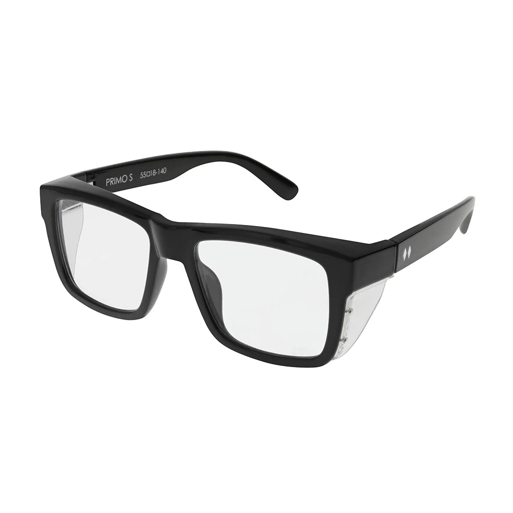 Black cat-eye glasses on a white background