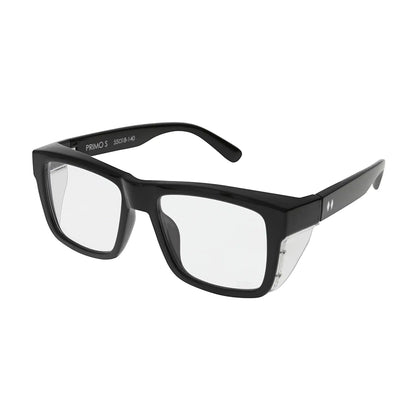 Black cat-eye glasses on a white background