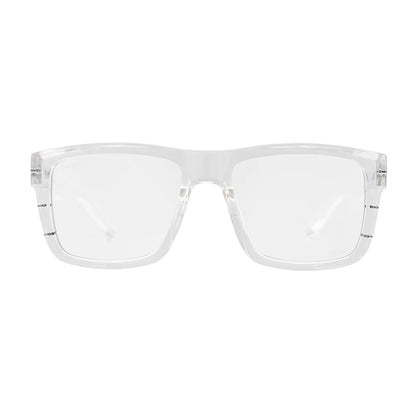 Clear sunglasses on a white background