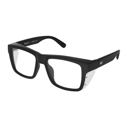 Black eyeglasses on a white background