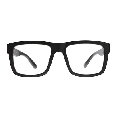 Black eyeglasses on a white background