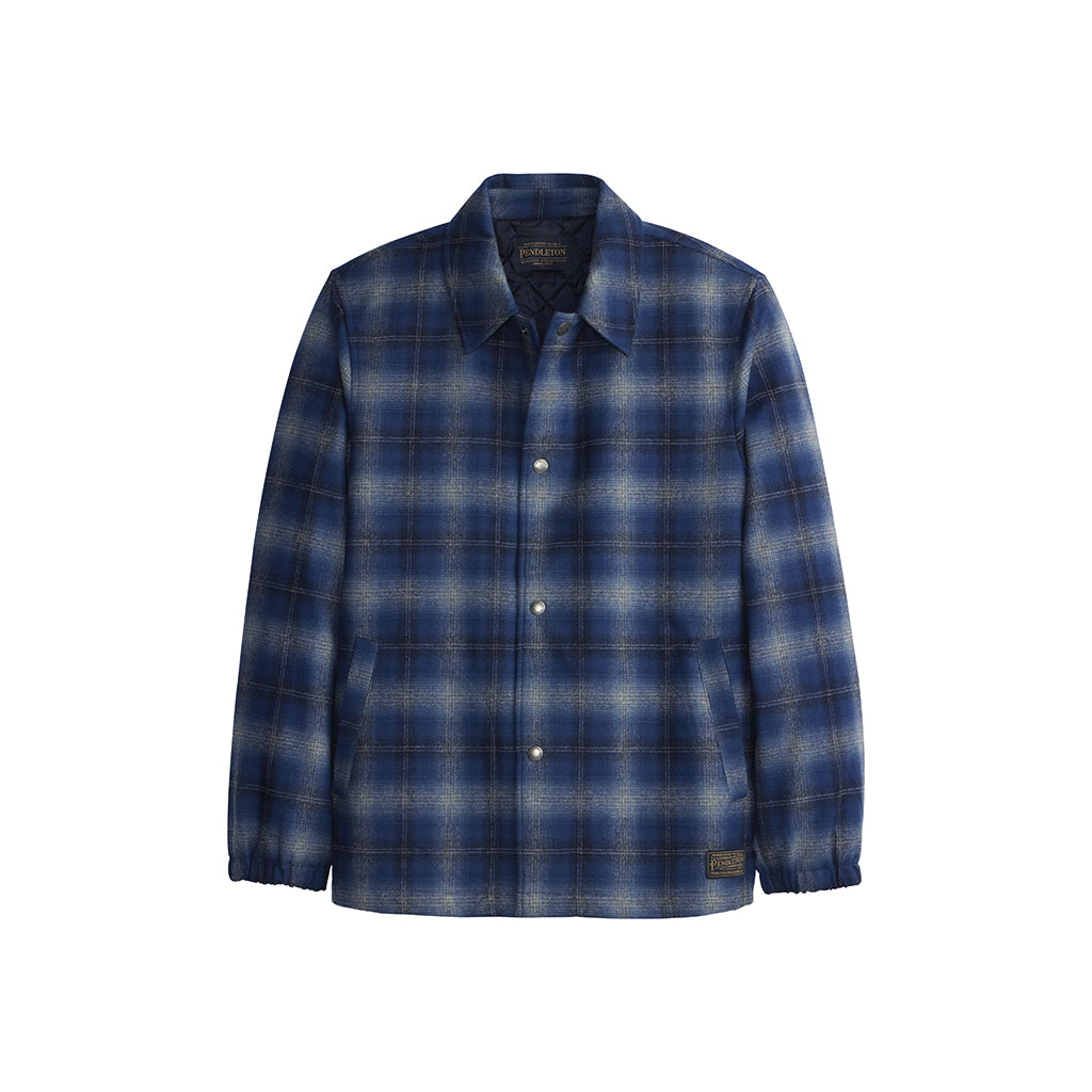 Blue plaid shirt on a white background