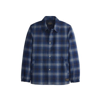 Blue plaid shirt on a white background