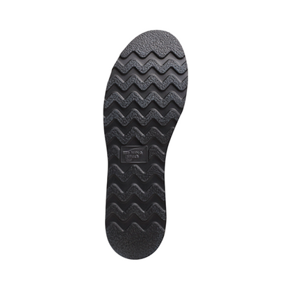 Black shoe sole with wavy pattern on a white background
