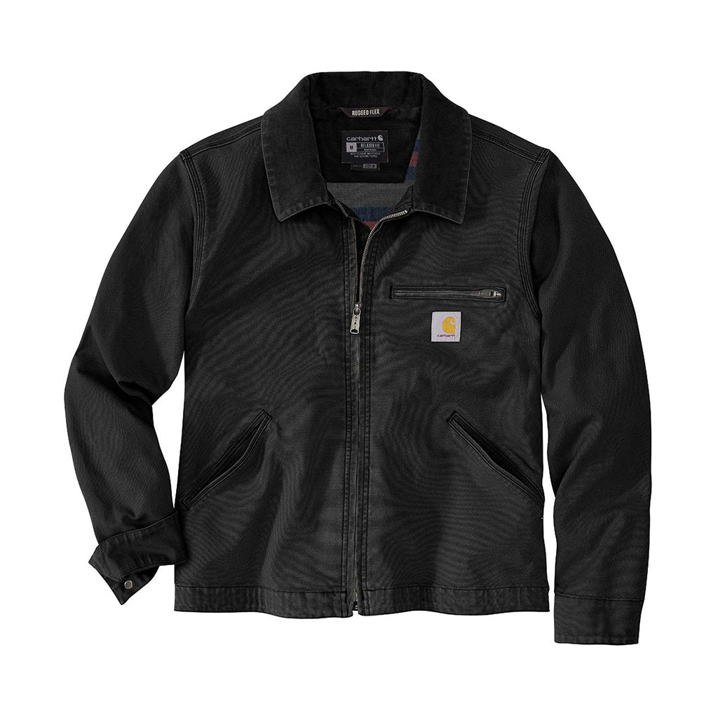 Black jacket with Carhartt logo on a white background