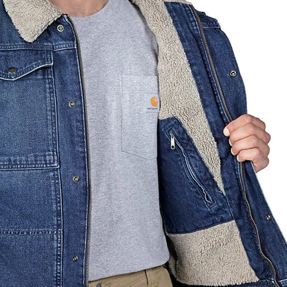 Relaxed Fit Denim Sherpa-Lined Denim Jacket