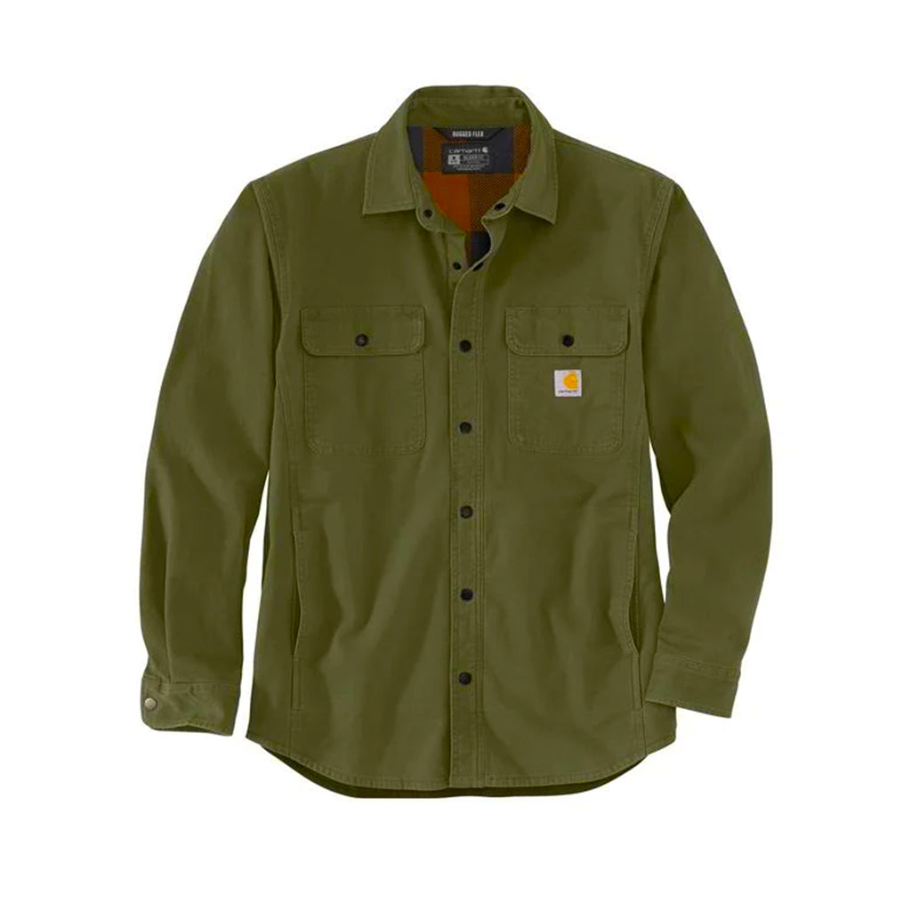 Rugged Flex Relaxed Fit Canvas Fleece-Lined Shirt Jacket Basil