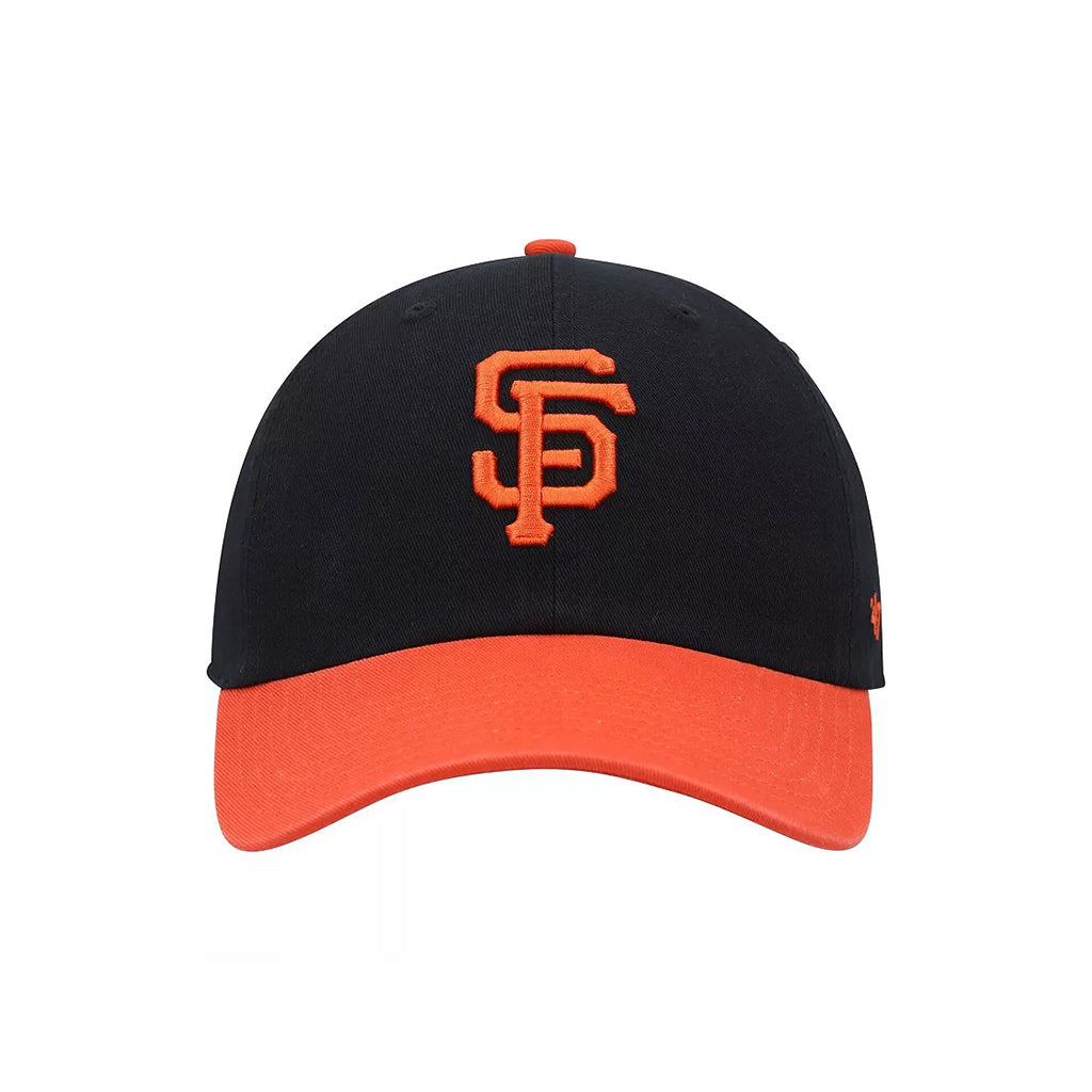 Black and orange SF Giants baseball cap with a logo on a white background