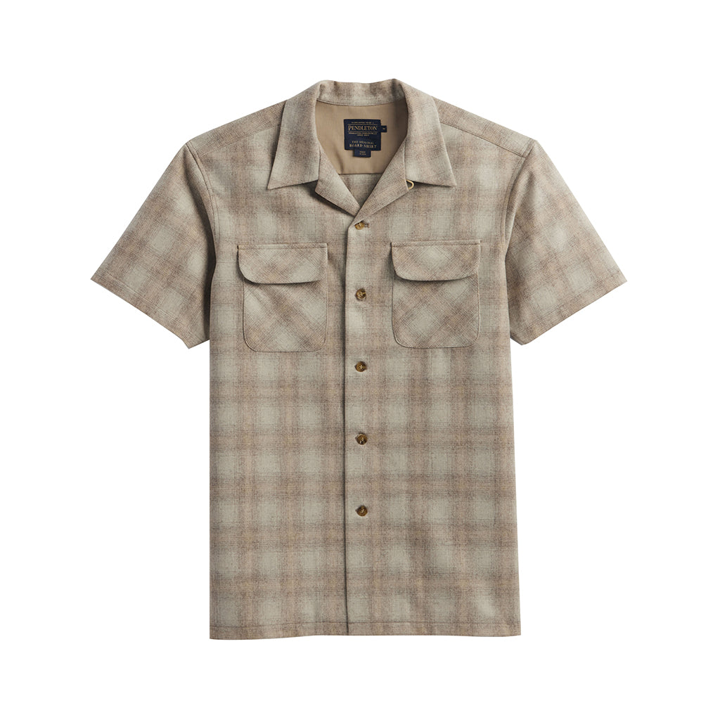 Plaid shirt with short sleeves on a white background