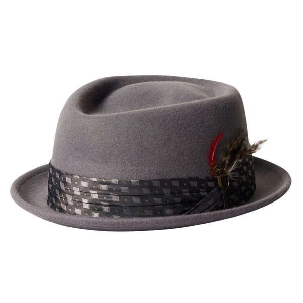 Brixton | Stout Pork Pie Light Grey/ Grey Diamond | Hats