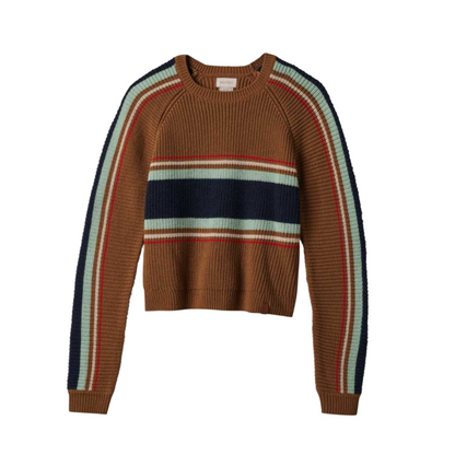 Racing Stripe Crew Sweater Washed Copper