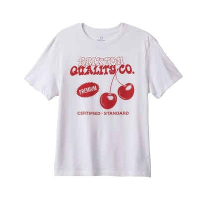 Premium Cherry Vintage Crew Tee White