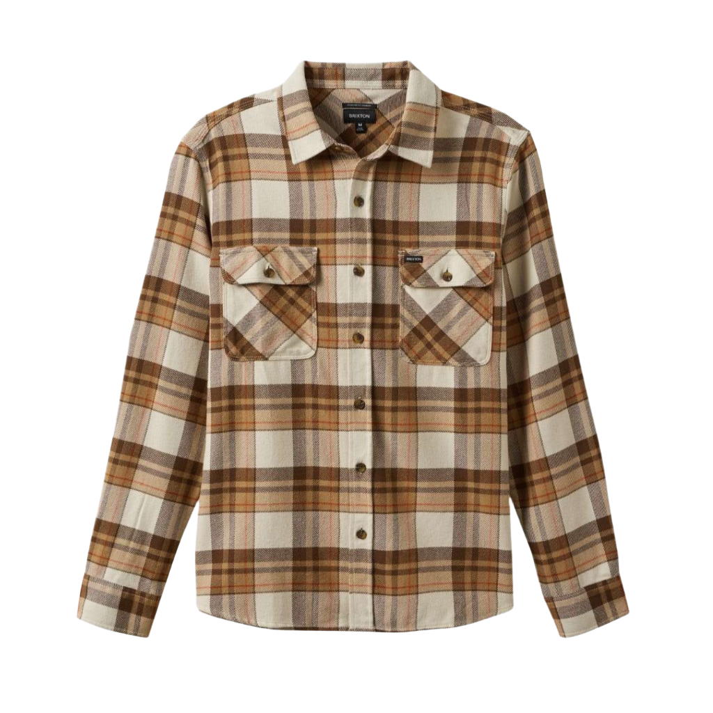 Bowery L/S Flannel Whitecap/Pinecone Brown/Burro