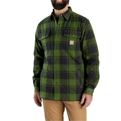 Relaxed Fit Flanel Sherpa-Lined Jacket Chive