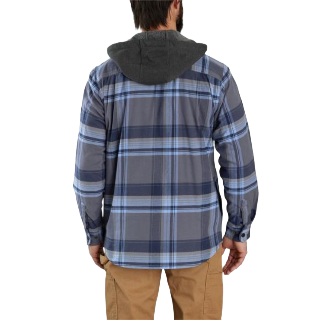 Relaxed Fleece Lined Hooded Flannel Navy