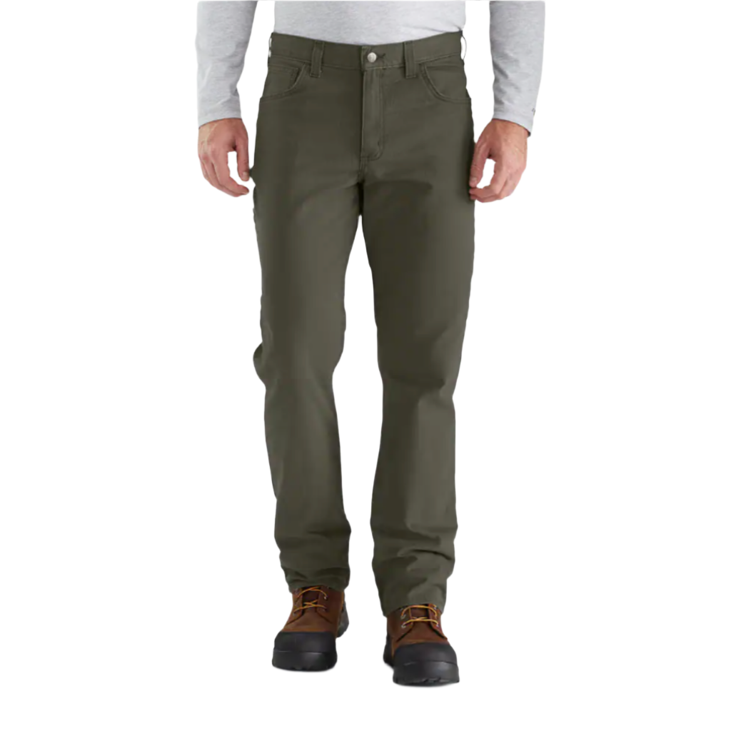 Relaxed Fit Canvas 5-Pocket Work Pant Moss