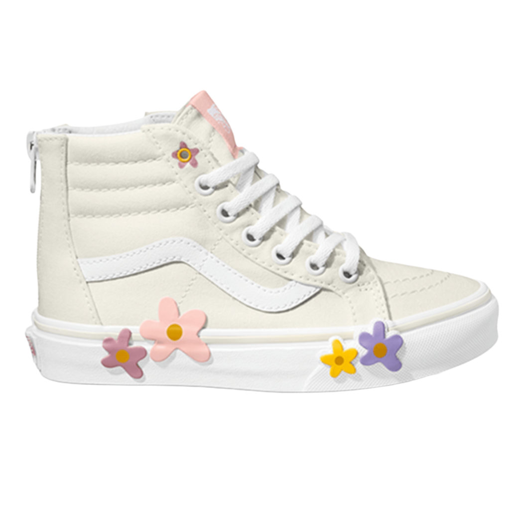 Kids Sk8-Hi Zip Flower Egret