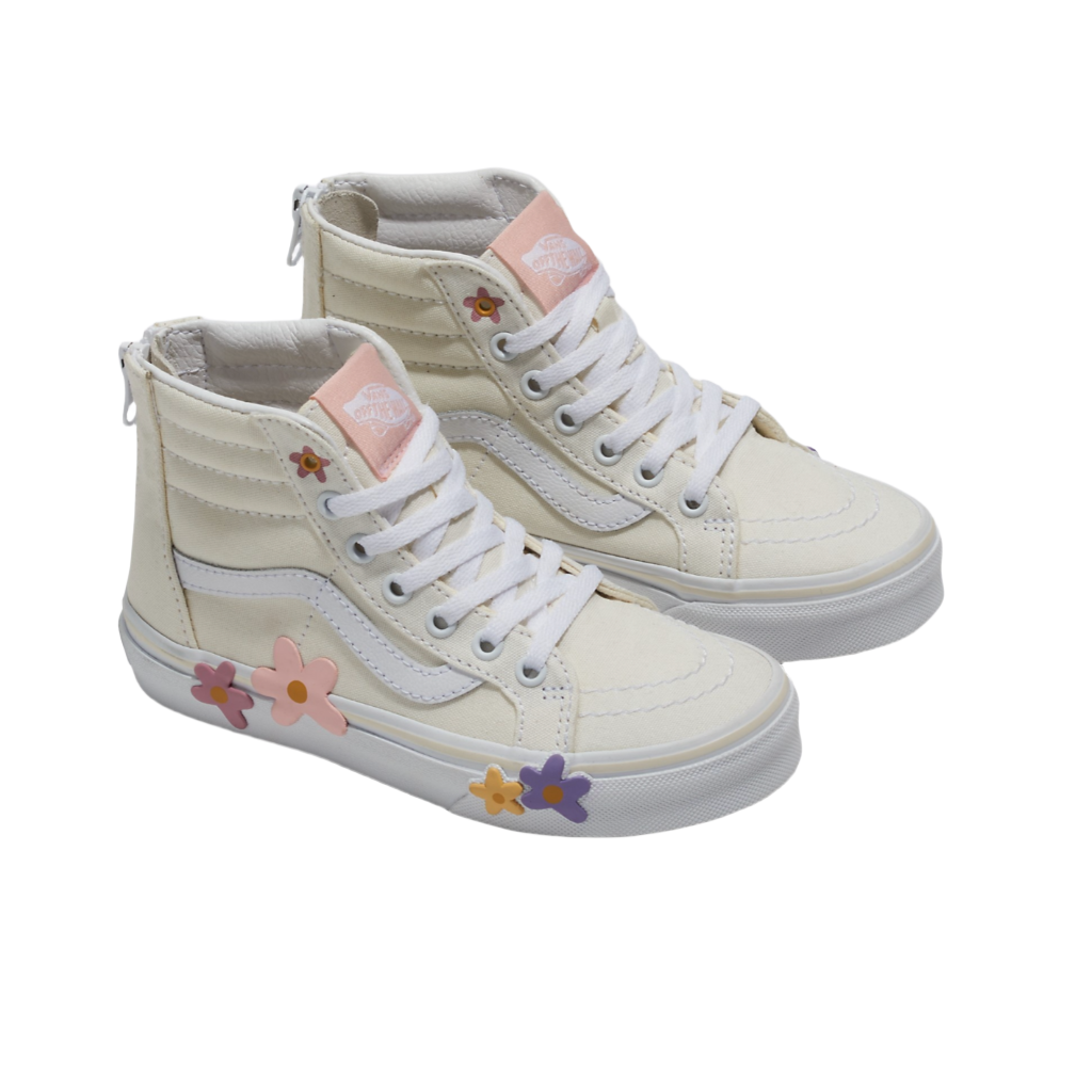 Kids Sk8-Hi Zip Flower Egret