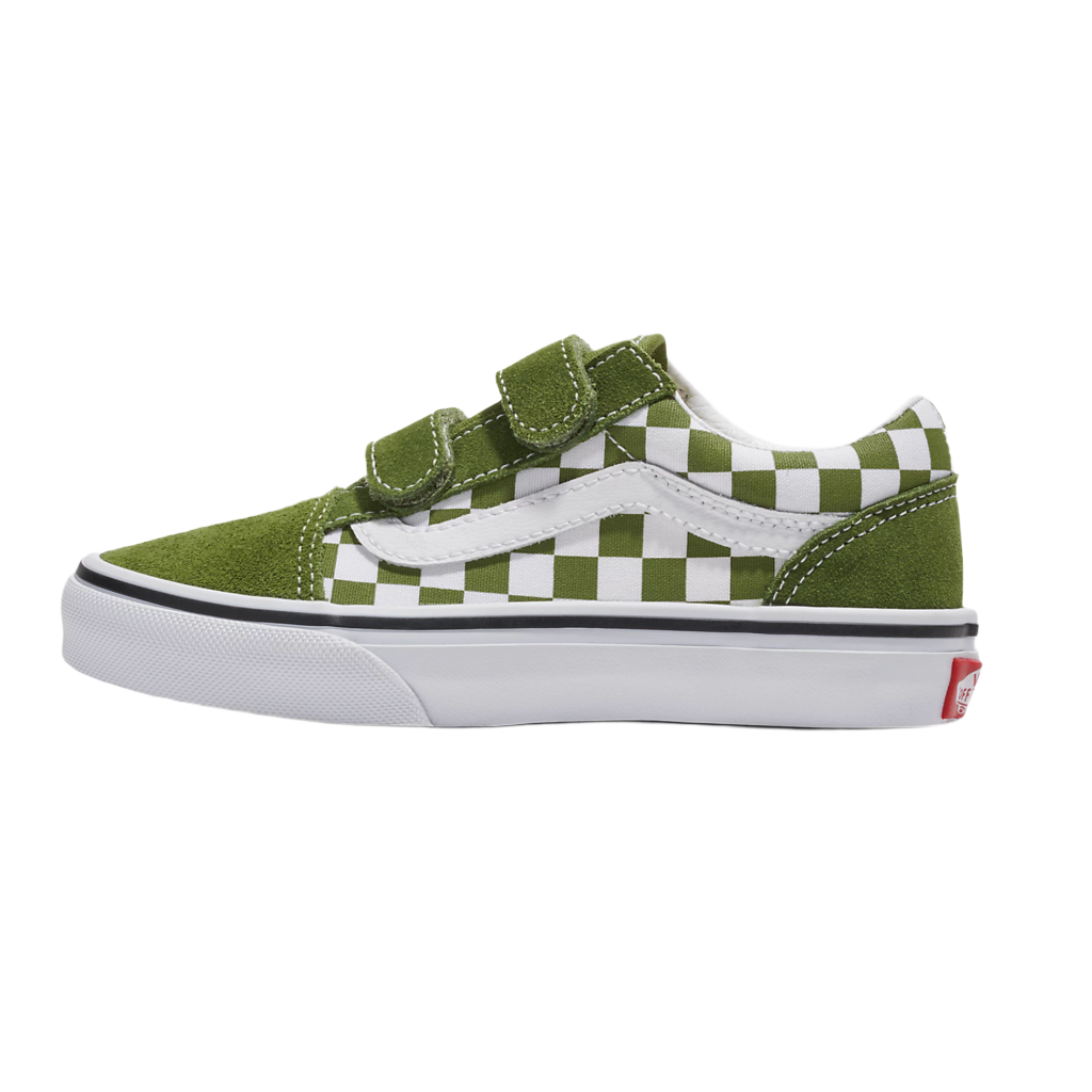 Kids Old Skool V Color Theory Checkerboard Pesto Green