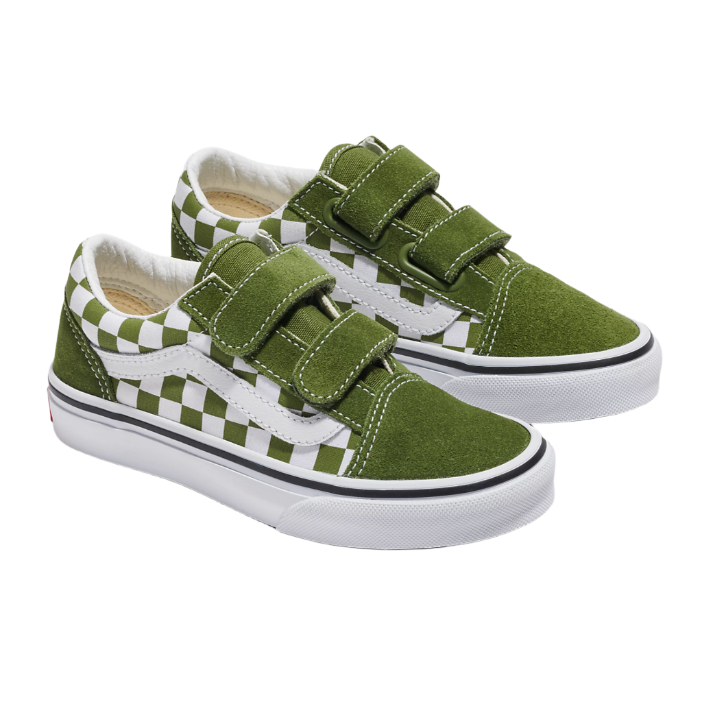 Kids Old Skool V Color Theory Checkerboard Pesto Green