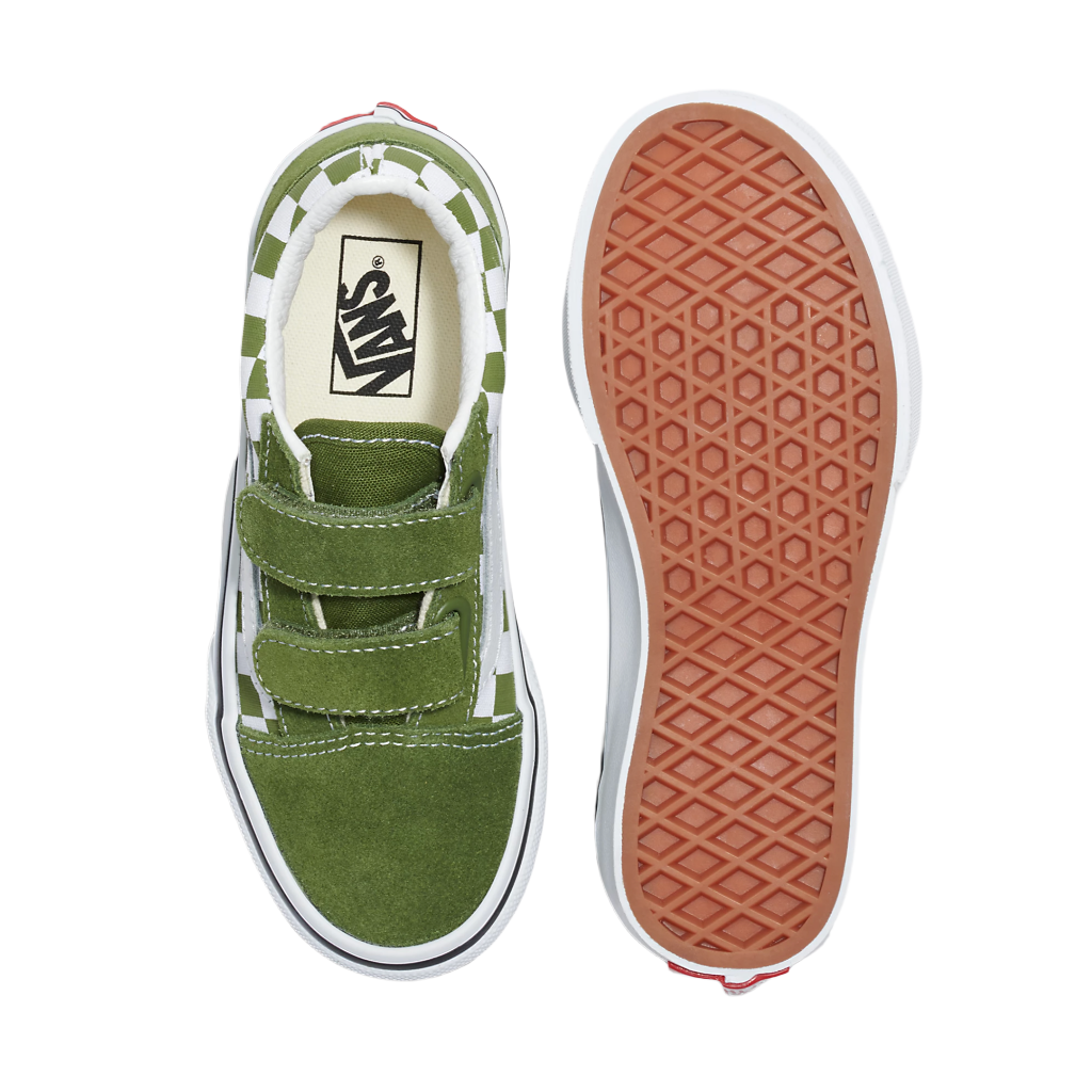 Kids Old Skool V Color Theory Checkerboard Pesto Green