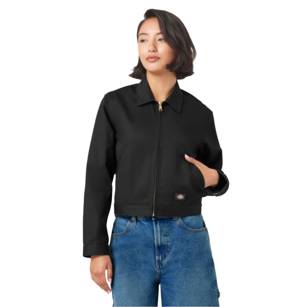 Women's Unlined Cropped Eisenhower Jacket Black