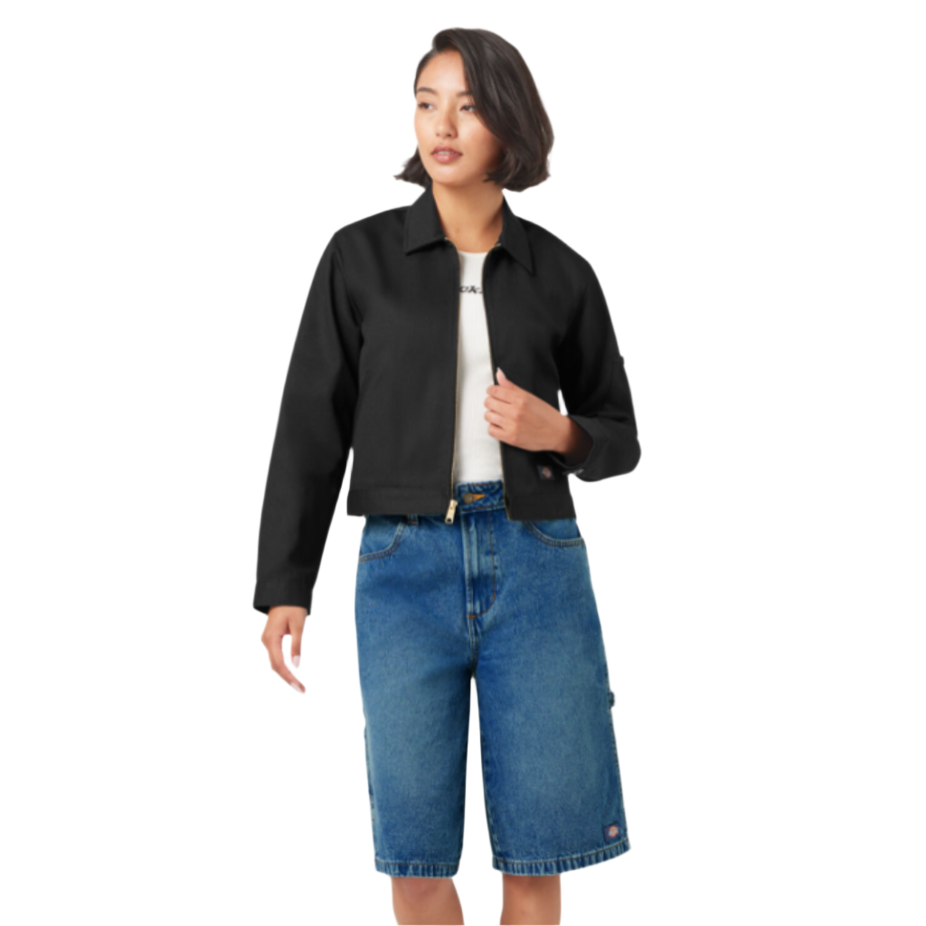 Women's Unlined Cropped Eisenhower Jacket Black