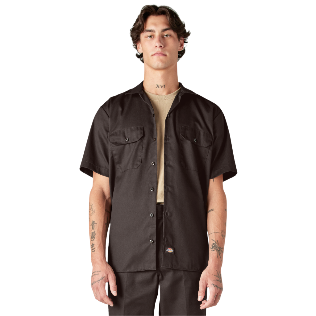 Short Sleeve Work Shirt Dark Brown