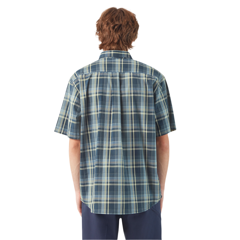 Short Sleeve Plaid Poplin Shirt Ink Navy