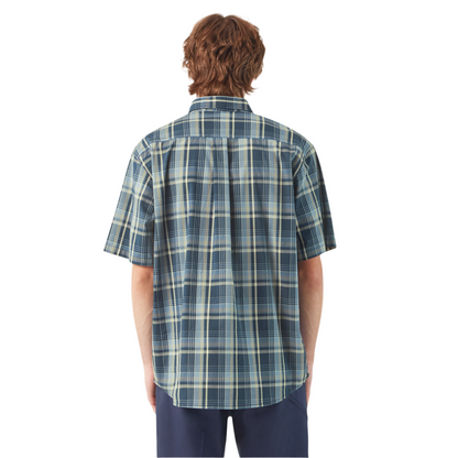 Short Sleeve Plaid Poplin Shirt Ink Navy